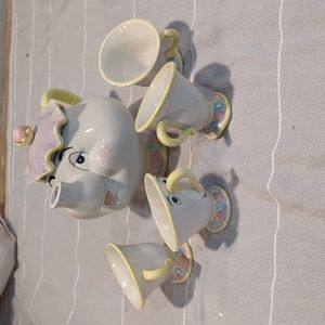 Beauty and the beast miniature tea set